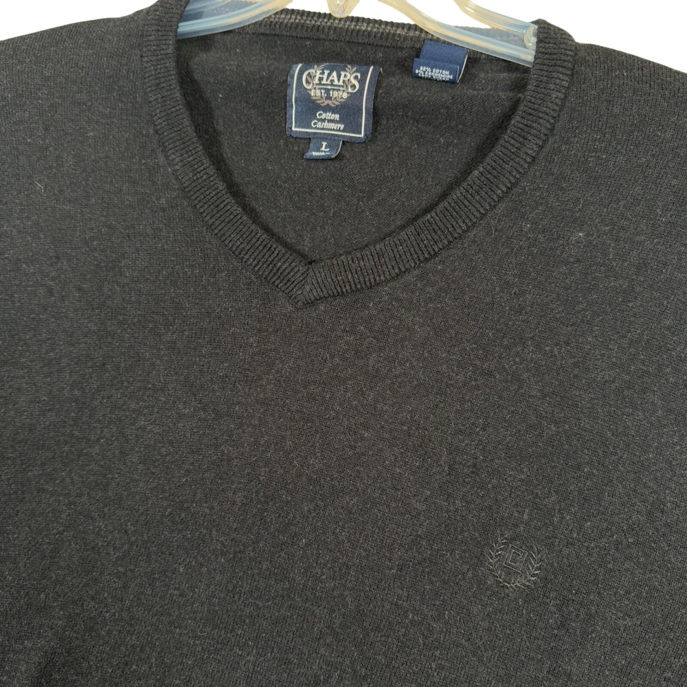 Chaps Cotton Cashmere V-Neck Sweater Soft Knit Pullover Top Mens‎ Large